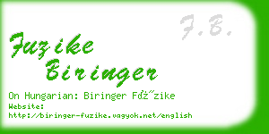 fuzike biringer business card